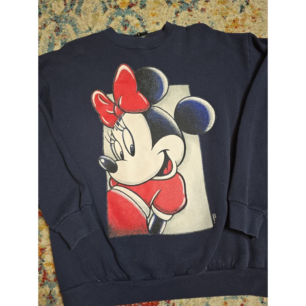 Vintage 90's Disney Minnie Mouse Graphic Pullover Crewneck Sweatshirt Size Large